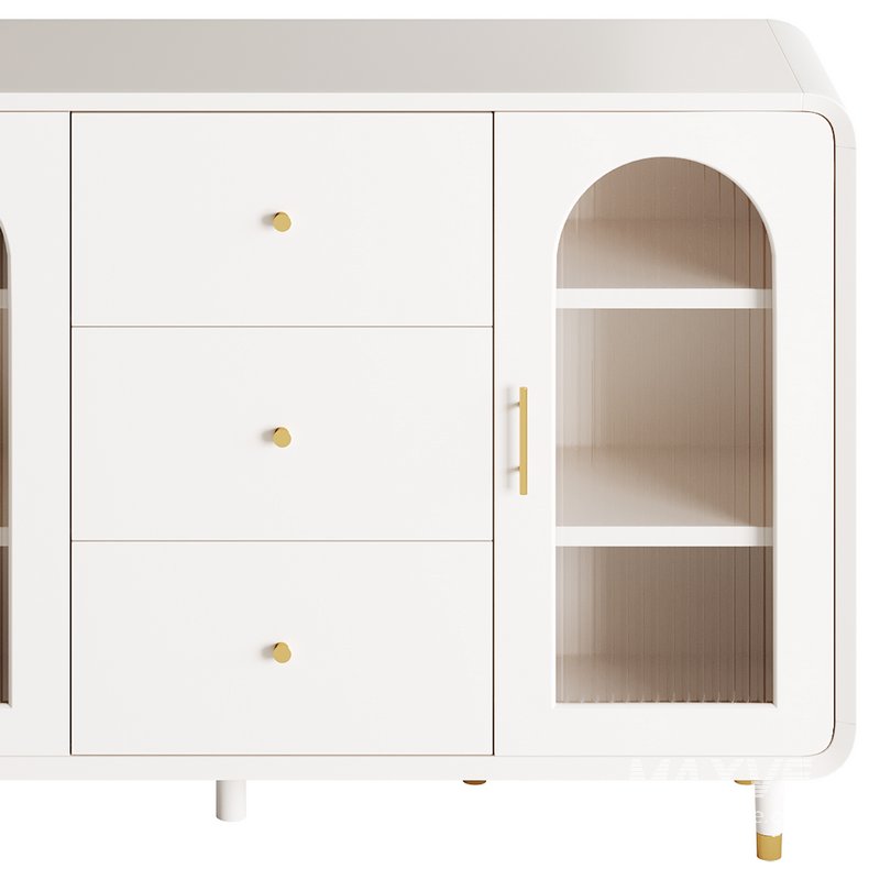 Modern White Sideboard Credenza - Image 9