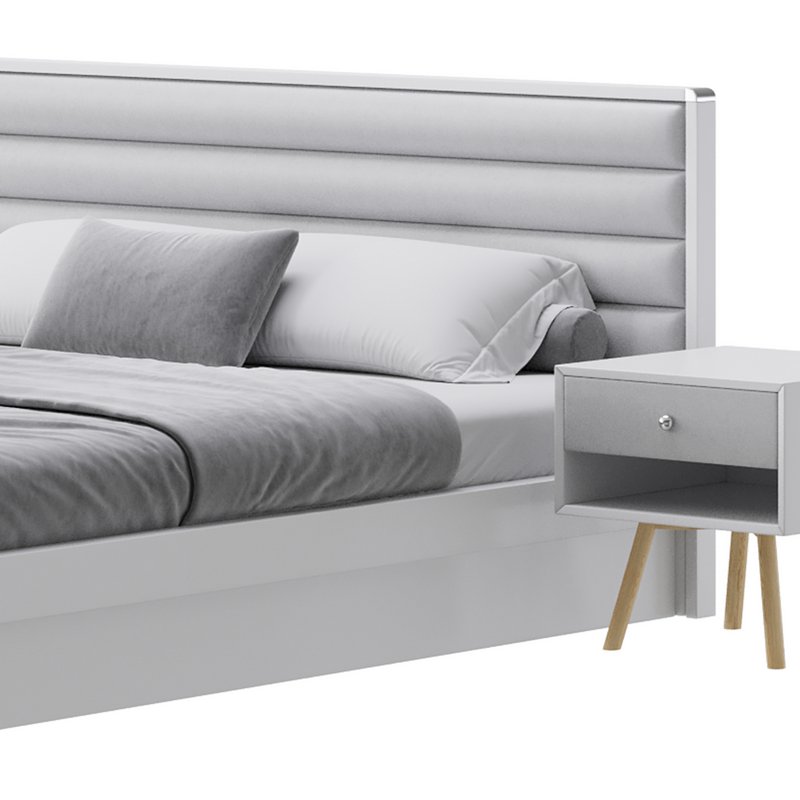 Grey Rectangular Headboard Standard Bed - Image 10