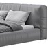 Icnoyotl suede fabric rectangular headboard modern bed I - Thumbnail 9