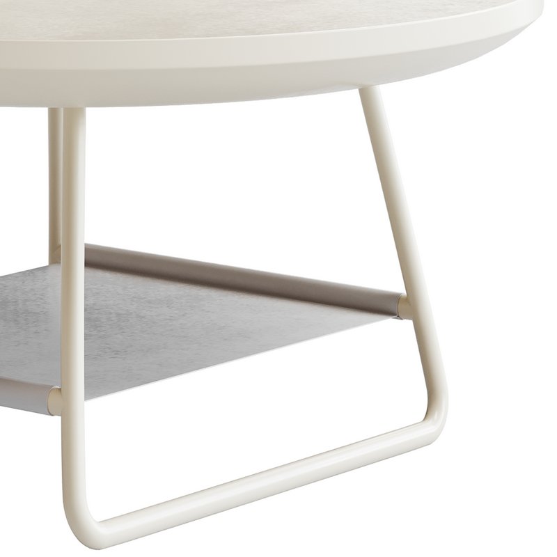 Modern Sled Round Wood Coffee Table - Image 9