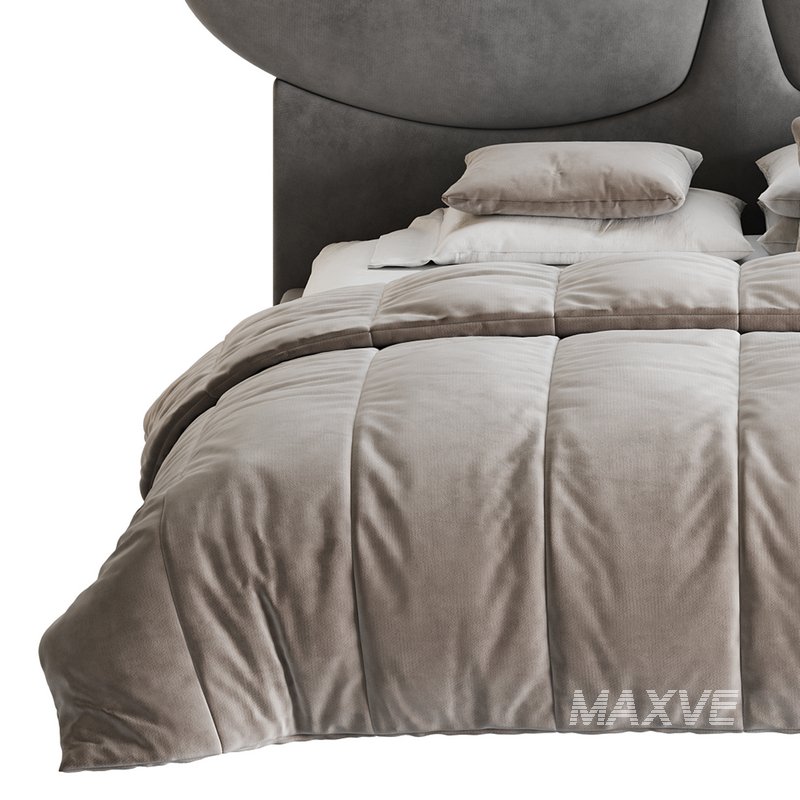 Elegant Blue Pine Wood Upholstered Panel Bed - Image 11