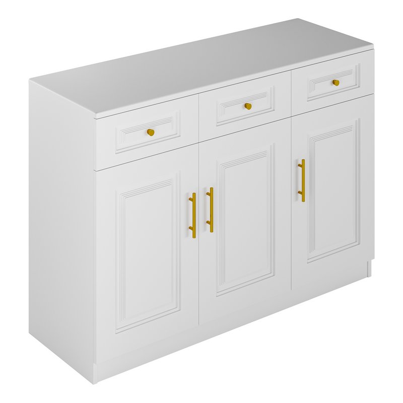 Sumptuous White Wood Sideboard Credenza - Image 9