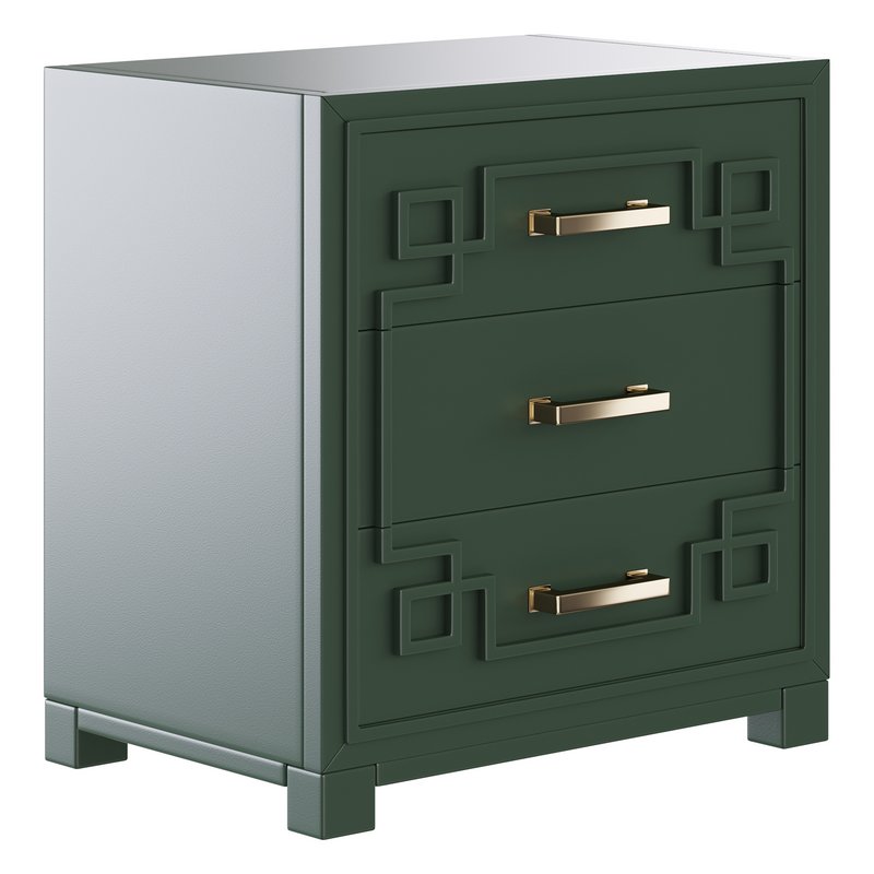 SAFAVIEH Raina Three Drawer Greek Key Night Stand Black - Image 10