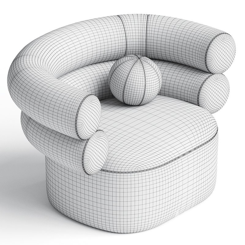 Loopo TUBE BEIGE BOUCLE ARMCHAIR - Image 2