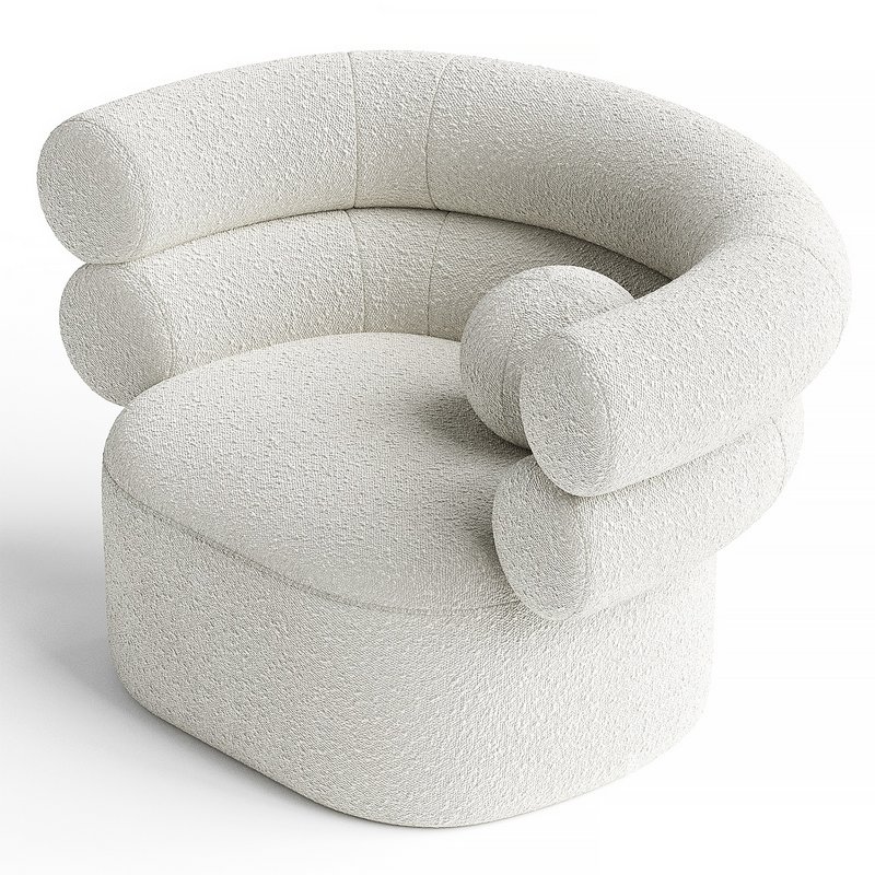 Loopo TUBE BEIGE BOUCLE ARMCHAIR - Image 3