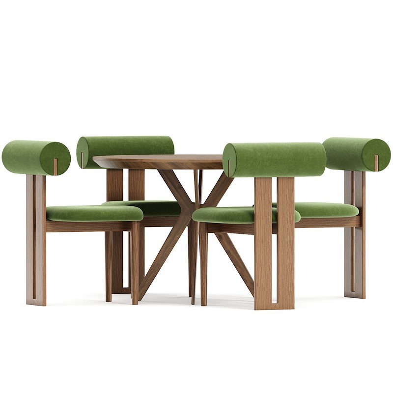 Hippo chair and Table walnut - Image 2