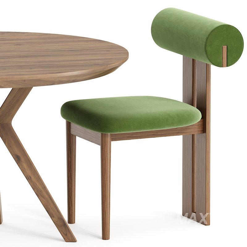 Hippo chair and Table walnut - Image 4