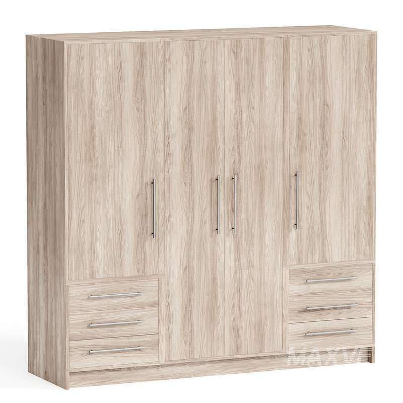 Jillian 4 Door Manufactured Wood Wardrobe - Image 1