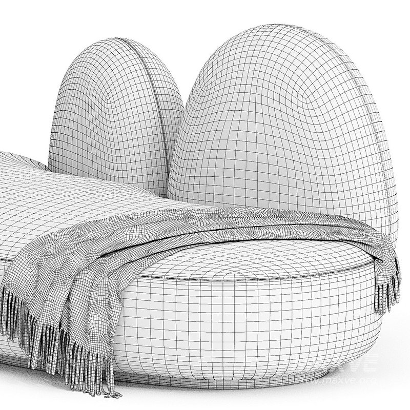 LAGU FUYU Curved 2 seater fabric sofa - Image 3