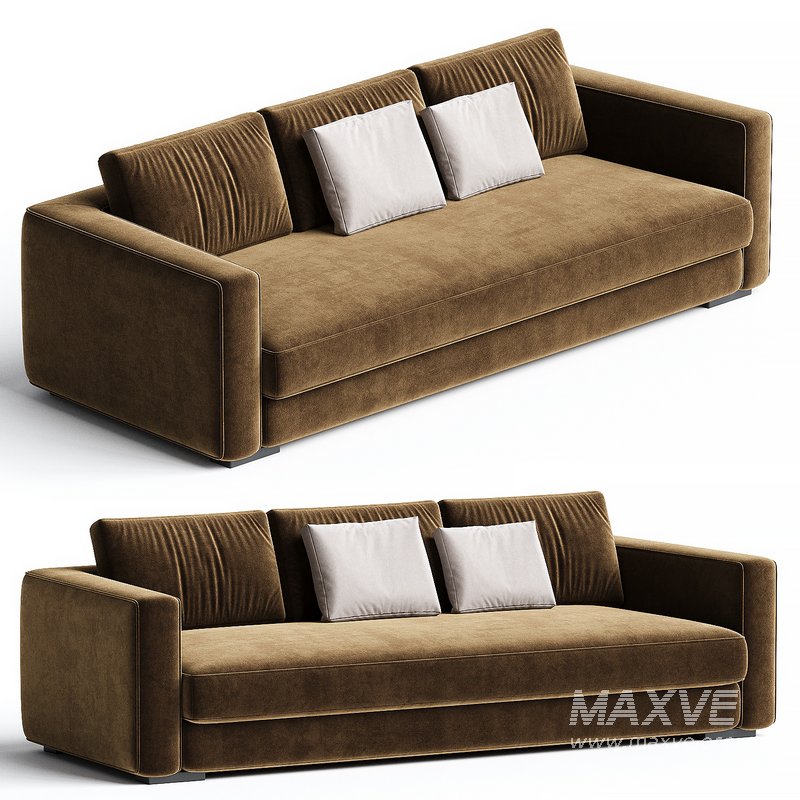 Praddy GLENN ML360 sofa lakier czarny tkanina SAFETY VELVET - Image 1