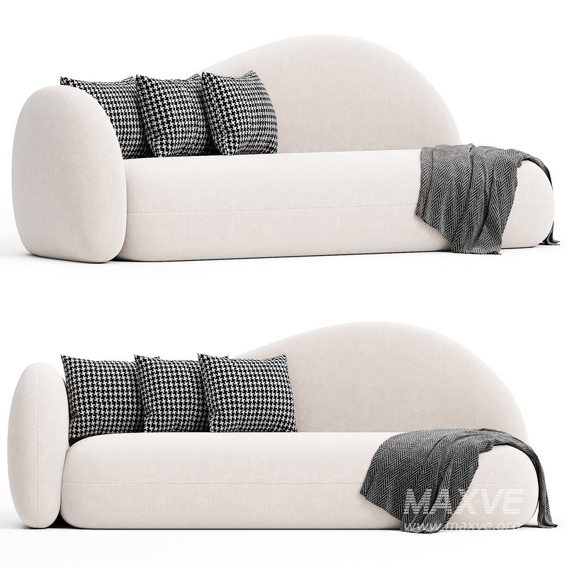 Scandinavian simple curved sofa - Image 1