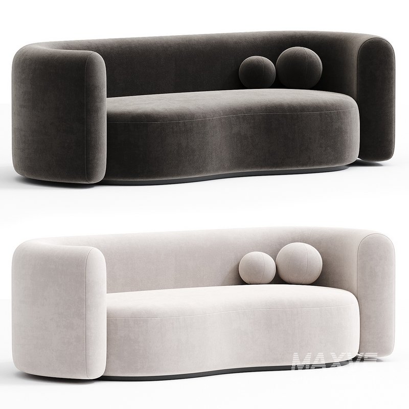 Hugger Curved Boucle Sofa by Leanne Ford - Image 1