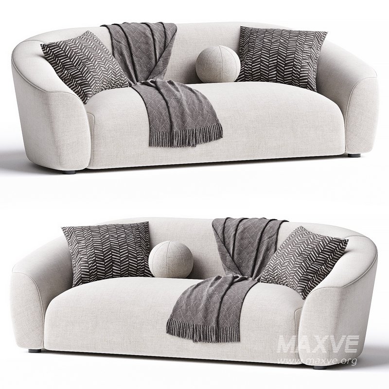 Portman 93.7 Velvet Flared Arm Sofa - Image 1