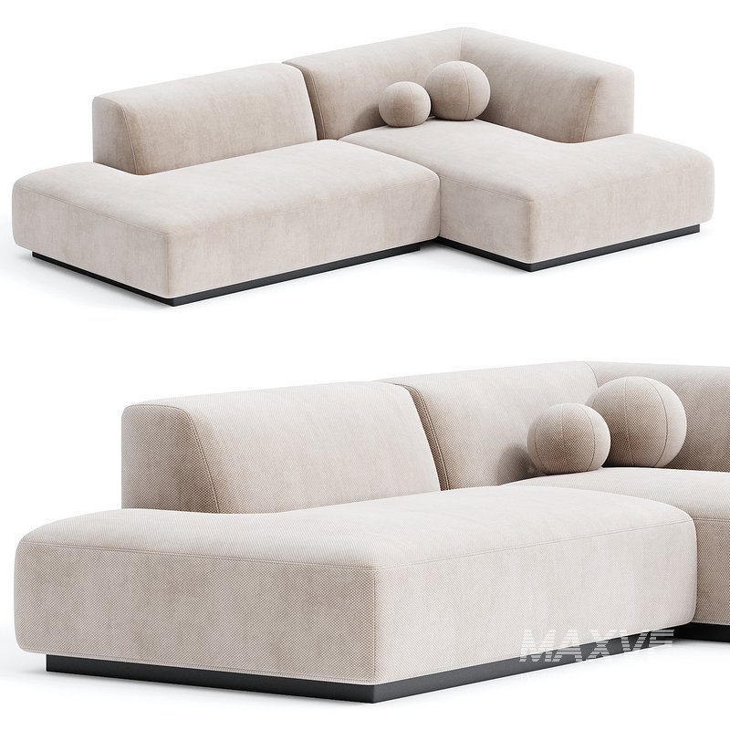 Hoekbank in jaspee stof Jacopo - Image 1