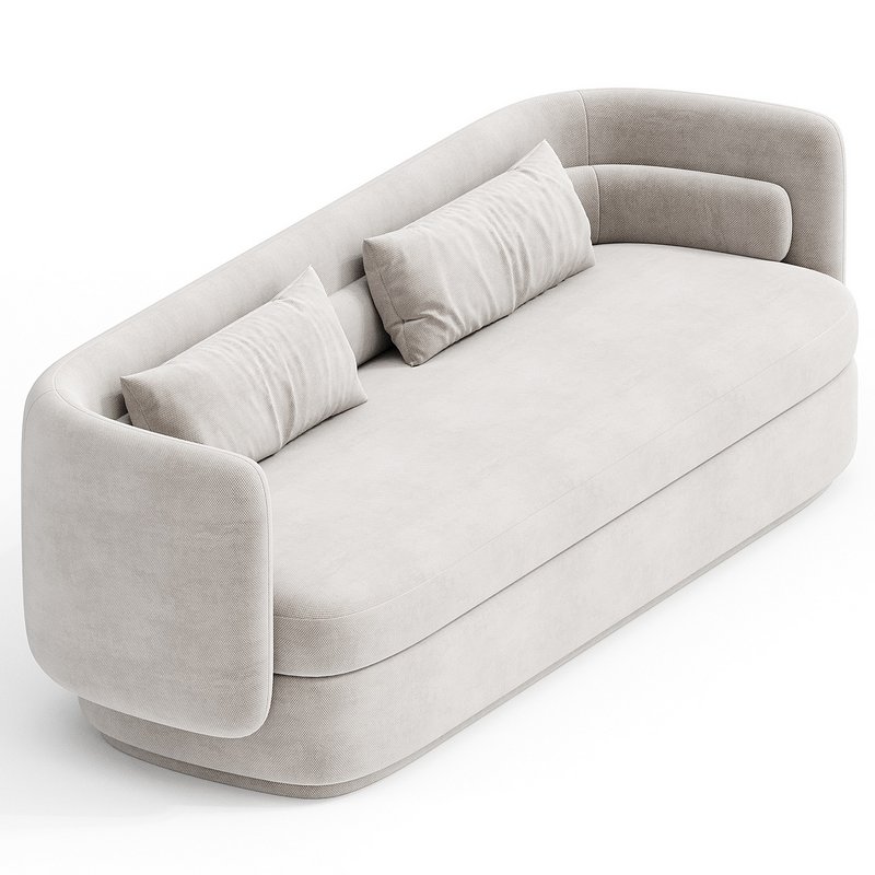 Gray Boucle Contemporary Sofa - Image 2