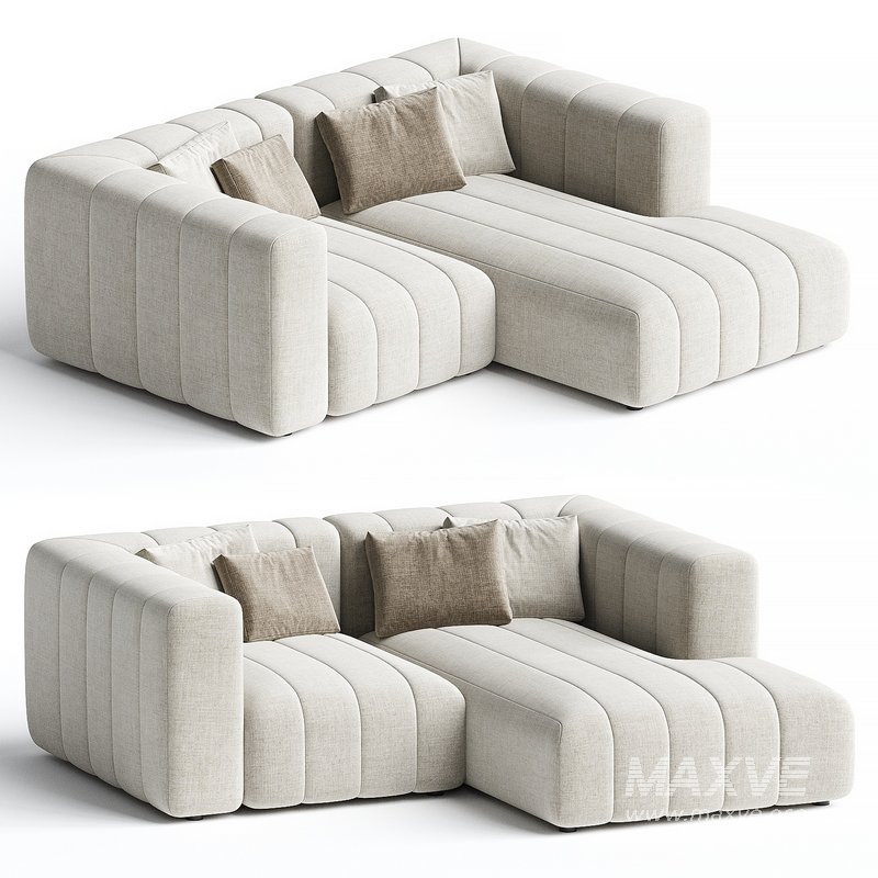 Langham Channeled 2 Piece RAF Sectional, Napa Sandstone - Image 1