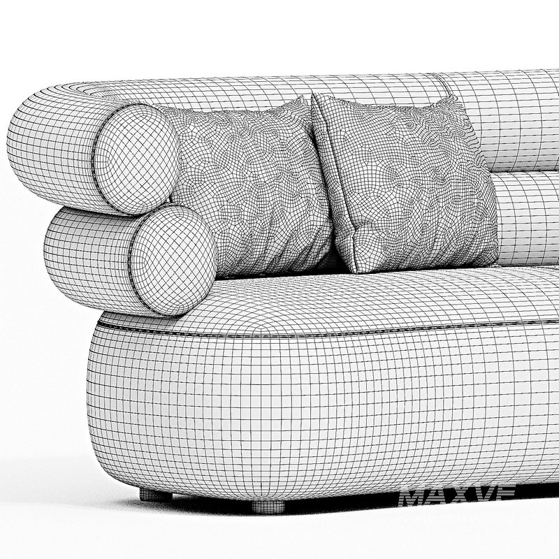 Loopo TUBE MIDNIGHT BLUE VELVET SOFA - Image 3