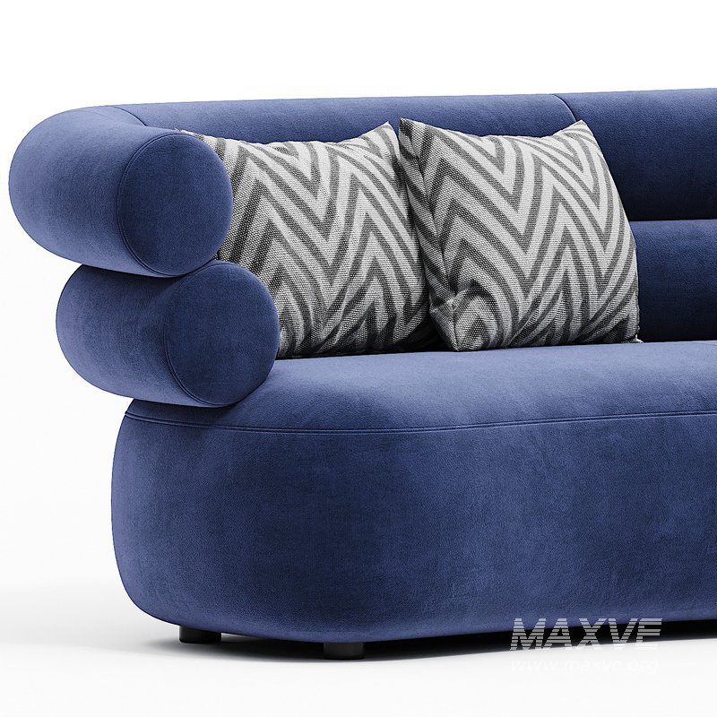 Loopo TUBE MIDNIGHT BLUE VELVET SOFA - Image 2