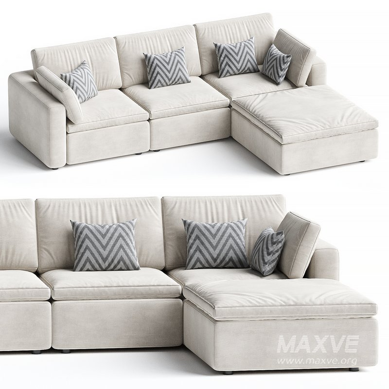 Harmony Modular 4 Piece Ottoman Sectional - Image 1