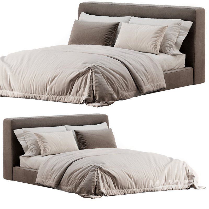 Aidan Bed Pebble Pewter - Image 1