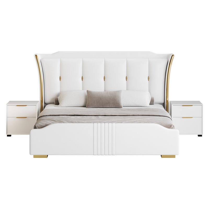 Wide Victorian Wingback Bed - Image 11