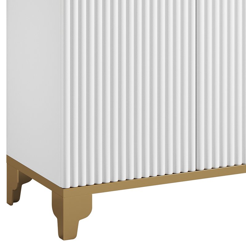 White Sideboard with Tempered Glass - Image 11