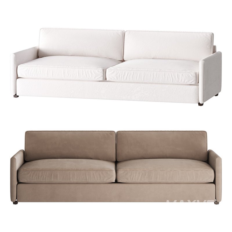 WHITE PERFORMANCE FABRIC SOFA - Image 1