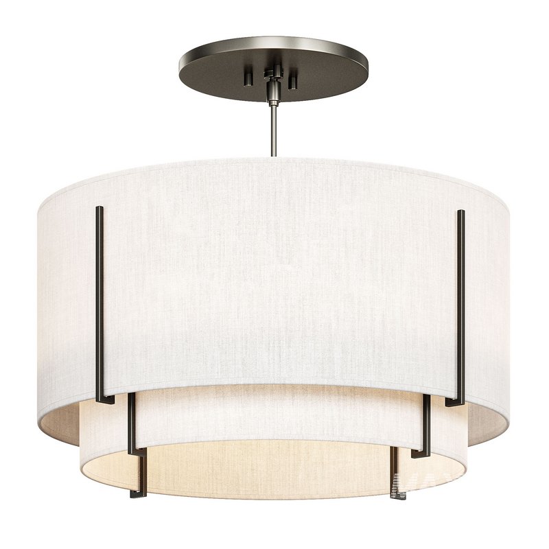 Exos Small Double Shade Semi Flush - Image 1
