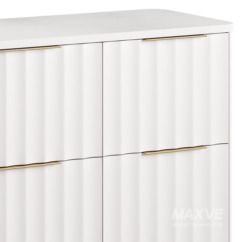 White Bedroom Dresser for Storage in Gold - Image 11