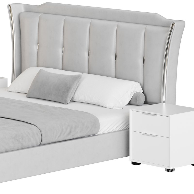 Wide Victorian Wingback Bed - Image 13