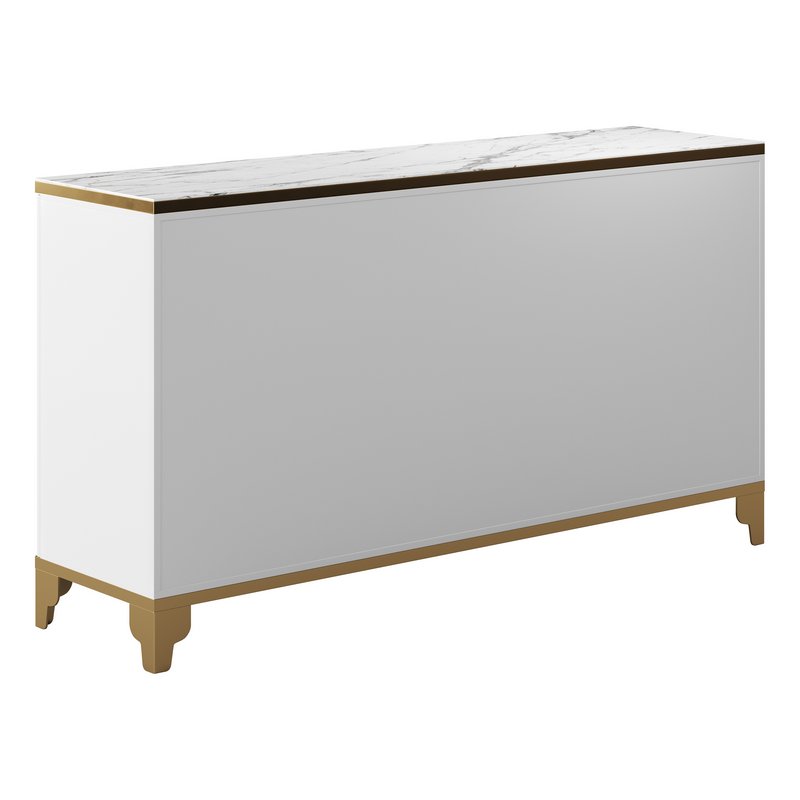 White Sideboard with Tempered Glass - Image 14