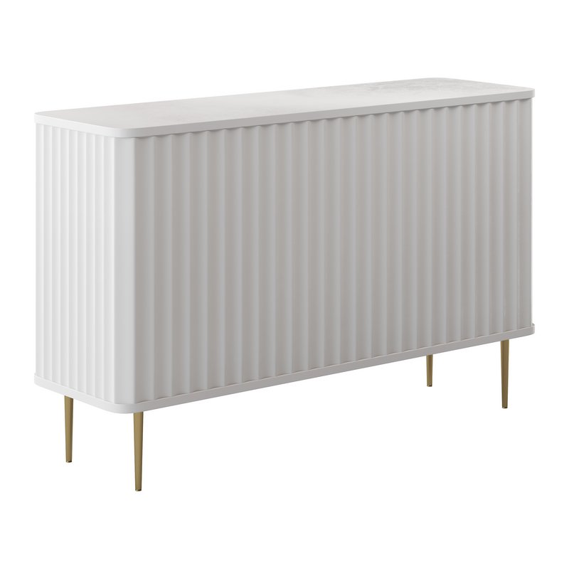 White Bedroom Dresser for Storage in Gold - Image 13
