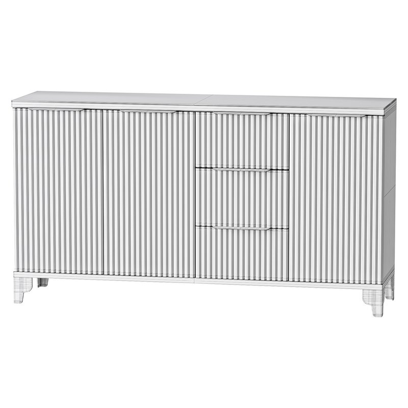 White Sideboard with Tempered Glass - Image 13