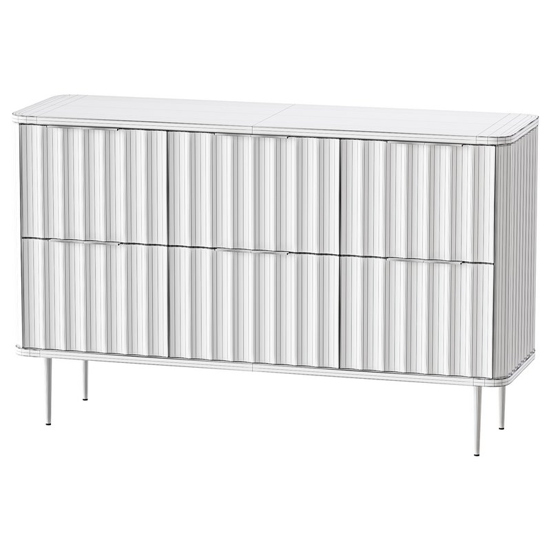 White Bedroom Dresser for Storage in Gold - Image 14