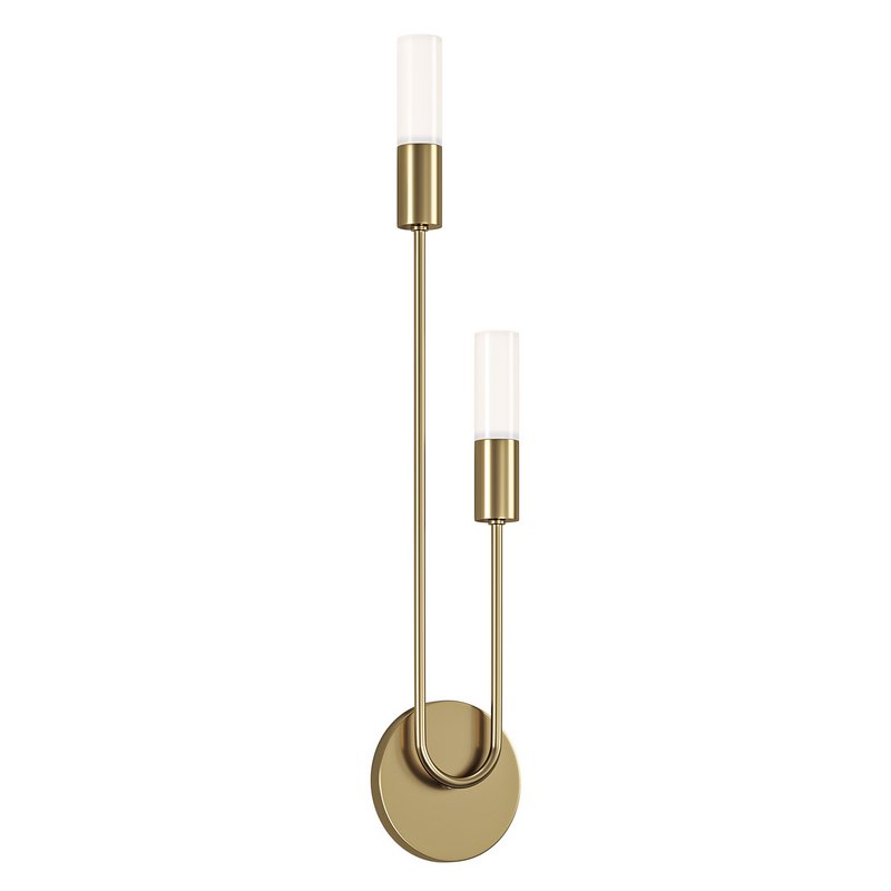 Modern Mid Century Brass Wall Sconces - Image 1