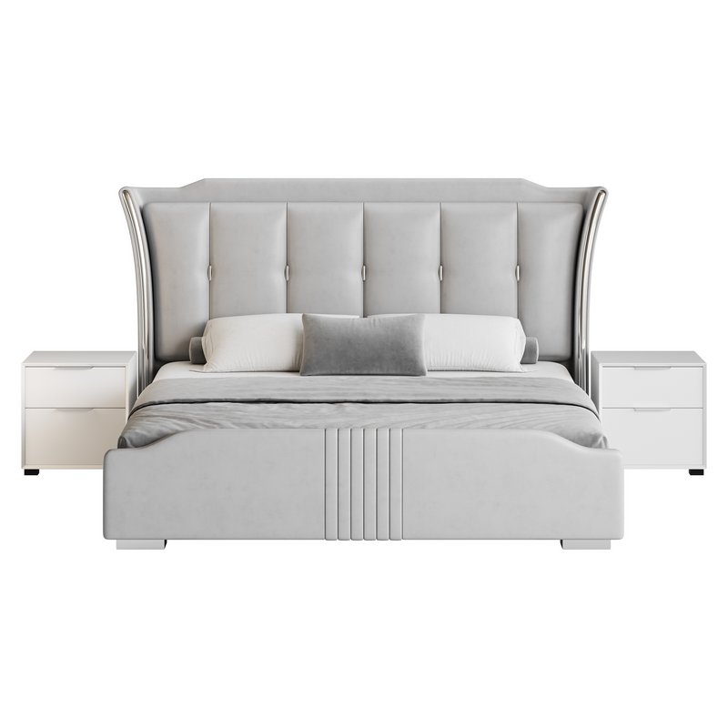 Wide Victorian Wingback Bed - Image 14