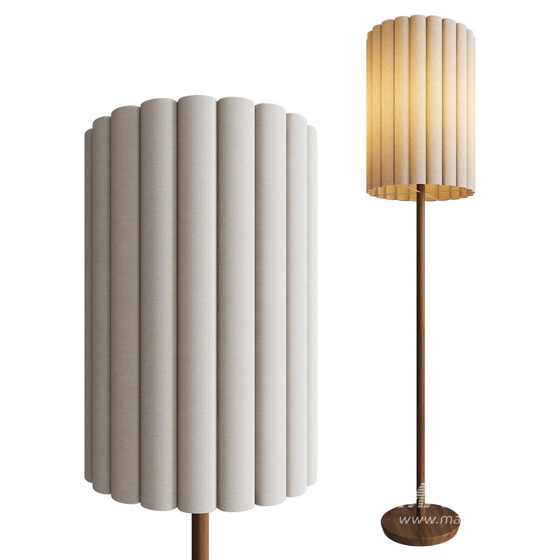 Folia Walnut Wood Floor Lamp - Image 1