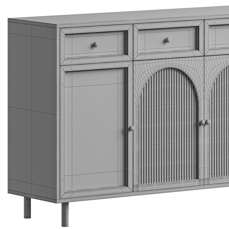 Contemporary Wooden Sideboard Credenza - Image 14