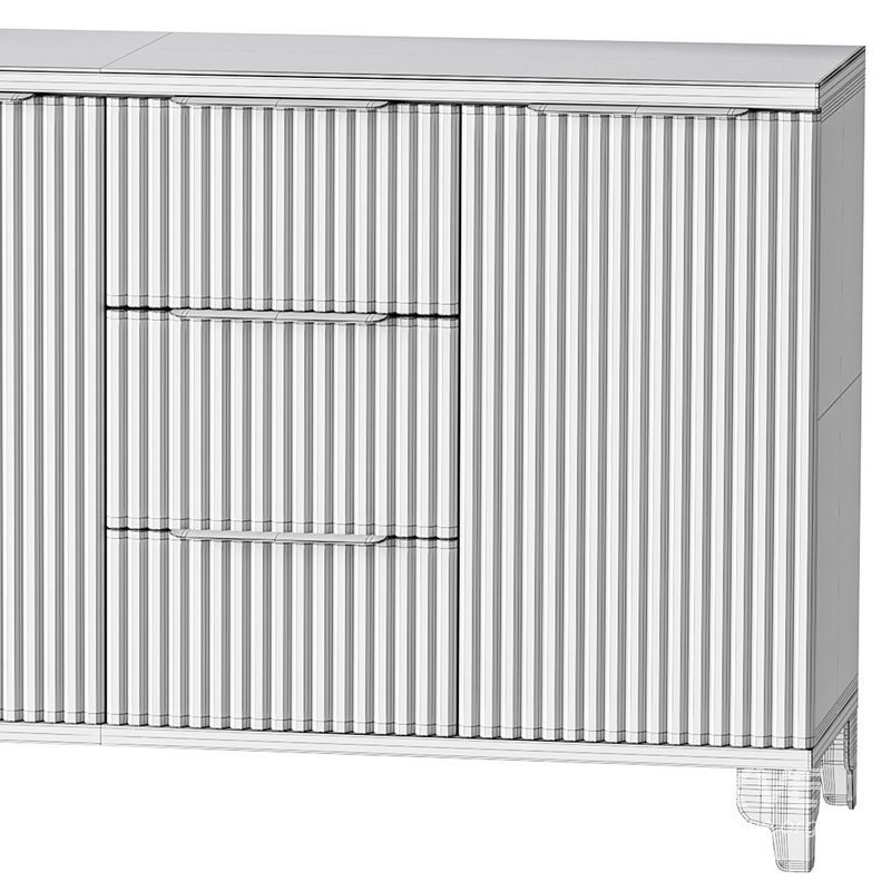 White Sideboard with Tempered Glass - Image 15