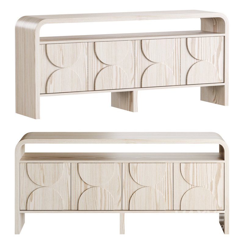Wood Sideboard Buffet Japandi - Image 1