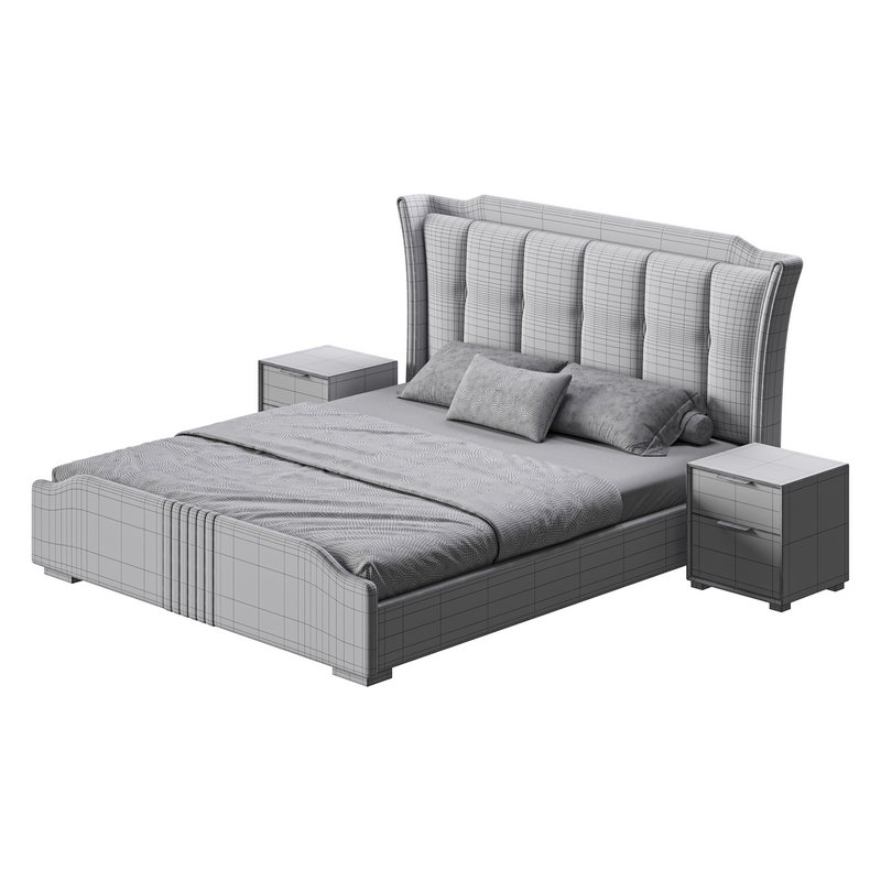 Wide Victorian Wingback Bed - Image 16