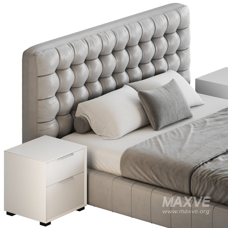 White Upholstered Panel Bed - Image 16