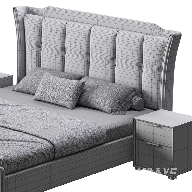 Wide Victorian Wingback Bed - Image 17