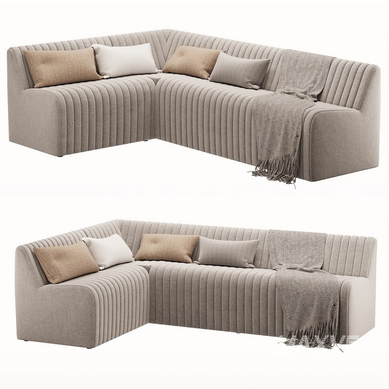 Augustine Dining Banquette L Shape Orly Natural - Image 1