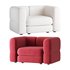 Armchair Brera Velor Cherry - Thumbnail 1