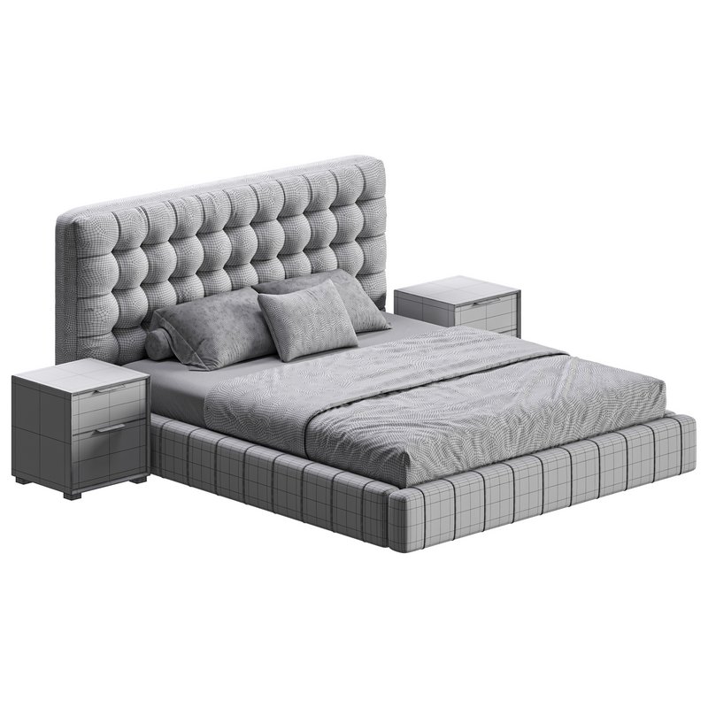 White Upholstered Panel Bed - Image 18