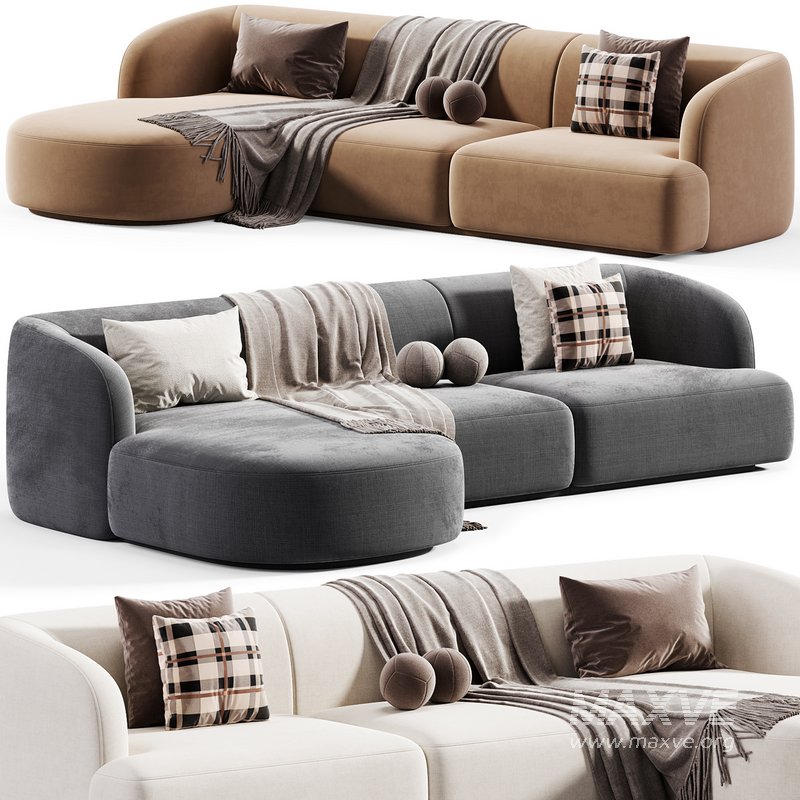 3.5 zitshoekbank Miley links velvet - Image 1