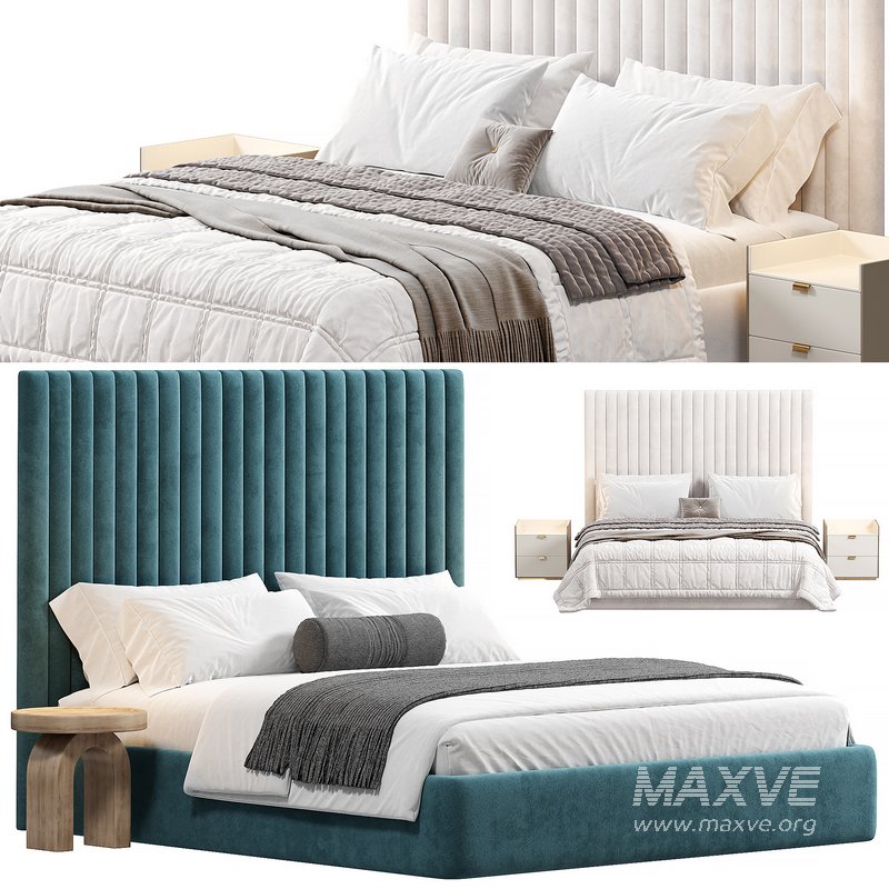 Louvers bed in navy blue by krasdom - Image 1