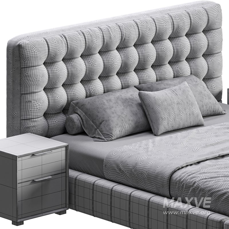 White Upholstered Panel Bed - Image 20
