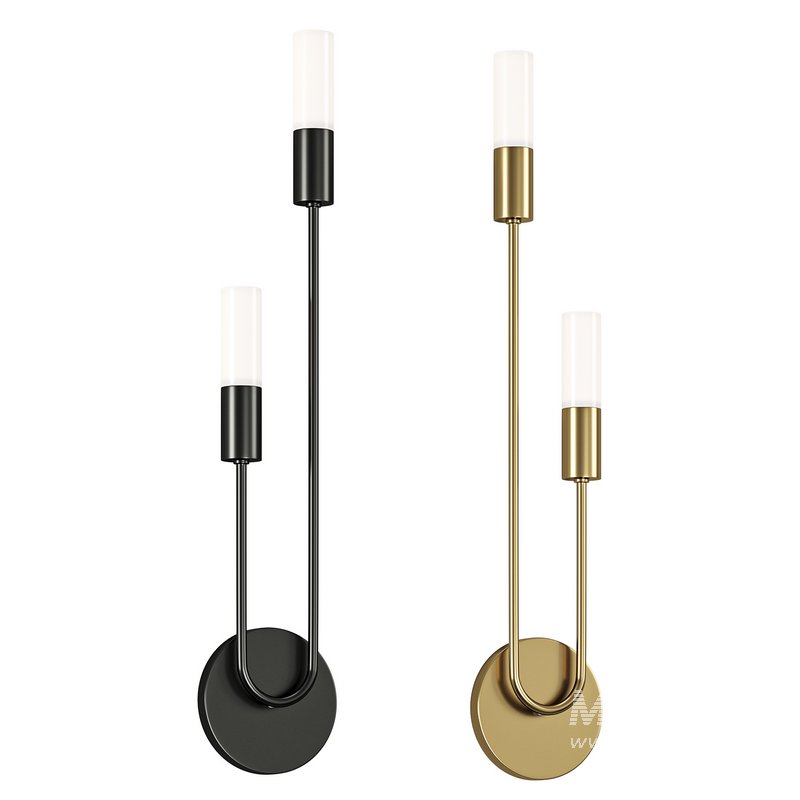 Modern Mid Century Brass Wall Sconces - Image 2